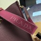 Sacca Prada medium in pelle-Bordeaux