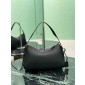 Prada Aimée medium leather shoulder bag-Black