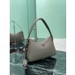 Prada Aimée medium leather shoulder bag-Grey