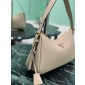 Prada Aimée medium leather shoulder bag-Travertine