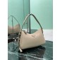 Prada Aimée medium leather shoulder bag-Travertine