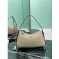 Prada Aimée medium leather shoulder bag-Travertine