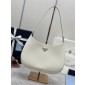 Borsa a spalla Prada Cleo in pelle spazzolata-White