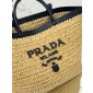 Borsa shopping medium in crochet e pelle