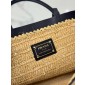 Borsa shopping medium in crochet e pelle