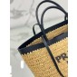 Borsa shopping medium in crochet e pelle