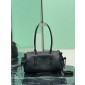 Borsa shopping Prada Bonnie medium in pelle anticata-Black
