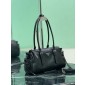 Borsa shopping Prada Bonnie medium in pelle anticata-Black