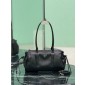 Borsa shopping Prada Bonnie medium in pelle anticata-Black