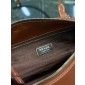 Borsa shopping Prada Bonnie medium in pelle anticata-Castagna
