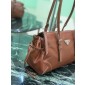 Borsa shopping Prada Bonnie medium in pelle anticata-Castagna