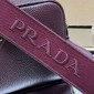 Borsa Prada a tracolla small in pelle-Bordeaux