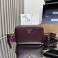 Borsa Prada a tracolla small in pelle-Bordeaux