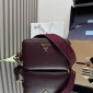 Borsa Prada a tracolla small in pelle-Bordeaux