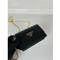 Saffiano leather card holder with shoulder strap