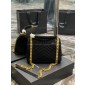 YSL Yves Saint Laurent College Medium Chain Bag in Quilted Suede