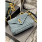 YSL Yves Saint Laurent College Medium Chain Bag in Quilted Suede