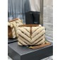 YSL Yves Saint Laurent College Medium Chain Bag in Quilted Suede and Shearling 