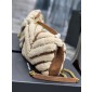 YSL Yves Saint Laurent College Medium Chain Bag in Quilted Suede and Shearling 