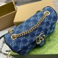 Gucci GG Marmont Small Shoulder Bag- Blue GG denim