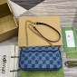 Gucci GG Marmont Small Shoulder Bag- Blue GG denim