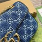 Gucci GG Marmont Small Shoulder Bag- Blue GG denim