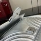 Gucci GG marmont Small Shoulder Bag- Metallic Silver leather 