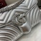 Gucci GG marmont Small Shoulder Bag- Metallic Silver leather 