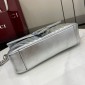 Gucci GG marmont Small Shoulder Bag- Metallic Silver leather 