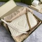 Gucci GG marmont Small Shoulder Bag- White leather