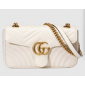 Gucci GG marmont Small Shoulder Bag- White leather