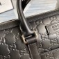  GG signature leather document bag-black