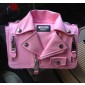 Moschino Lambskin Jacket Medium Shoulder Bag, Baby Pink 