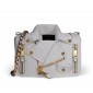 Moschino Lambskin Jacket Medium Shoulder Bag , White 