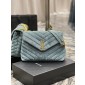 YSL Yves Saint Laurent Medium Chain Bag in Suede-Blue