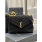 YSL Yves Saint Laurent Medium Chain Bag in Suede-Black