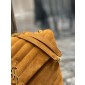 YSL Yves Saint Laurent Medium Chain Bag in Suede-Camel