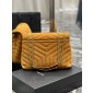 YSL Yves Saint Laurent Medium Chain Bag in Suede-Camel
