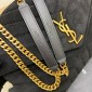 YSL Yves Saint Laurent Medium Chain Bag in Suede-Black