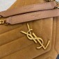 YSL Yves Saint Laurent Medium Chain Bag in Suede-Camel