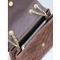 YSL Yves Saint Laurent Medium Chain Bag in Suede-Dark brown