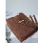 YSL Yves Saint Laurent Medium Chain Bag in Suede-Dark brown