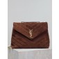 YSL Yves Saint Laurent Medium Chain Bag in Suede-Dark brown