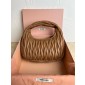 Miu Miu Wander matelassé nappa leather hobo bag-Caramel