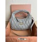 Miu Miu Wander matelassé nappa leather hobo bag-pearl grey
