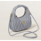 Miu Miu Wander matelassé nappa leather hobo bag-pearl grey