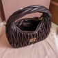 Miu Miu Wander matelassé nappa leather hobo bag-Briarwood