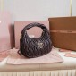 Miu Miu Wander matelassé nappa leather hobo bag-Briarwood