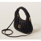 Miu Miu Wander matelassé nappa leather hobo bag-Black