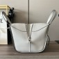 Loewe Compact Hammock bag in soft grained calfskin-Pearl Grey